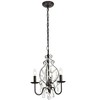 Elegant Lighting BLAISE Collection Pendant D15 H20 Lt:3 Oil rubbed bronze Finish - 2 of 4