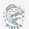 Pisces Zodiac Fish With Glitter Adult Crew Neck Short Sleeve Tee - 2 of 3