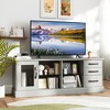 Tangkula 63" Media Console Table w/ 3 Drawers 2 Glass Shelves Cable Holes for Living Room Gray - 4 of 4