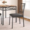 Farmhouse Wooden Dining Table Set for 4, Rectangular Kitchen Table with 4 Chairs, 5 Piece Small Table and Chairs Set - 3 of 4