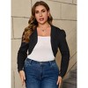 Women Plus Size Open Front Cardigan 3/4 Sleeve Cropped Bolero Shrug Cardigan Sweater - 2 of 4