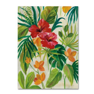 Tropical Green and Red Canvas Art for Kids, 20x25