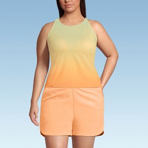 Lands' End Women's Tugless High Neck Strappy Back Tankini Swimsuit Top - 1 of 3