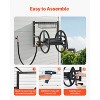 VEVOR Wall Mounted Garden Hose Reel, Holds 125 ft 5/8-inch Hose, Heavy-Duty Water Hose Winder, Space-Saving Design, Black - 3 of 4