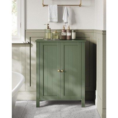 Forest Green MDF Freestanding Cabinet with Adjustable Shelving