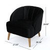 Christopher Knight Home Eryn Mid-Century Modern Rubberwood Altay Velvet Upholstered Accent Chair - 3 of 4