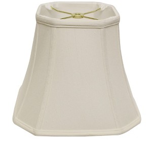 Vynxaria Lampshades: White Cut Corner Square Bell Softback Shade, 8" x 14" x 12" with Washer Fitter - 1 of 4