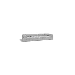 Meridian Furniture,Ames Grey Boucle Fabric Modular Sofa - 1 of 4