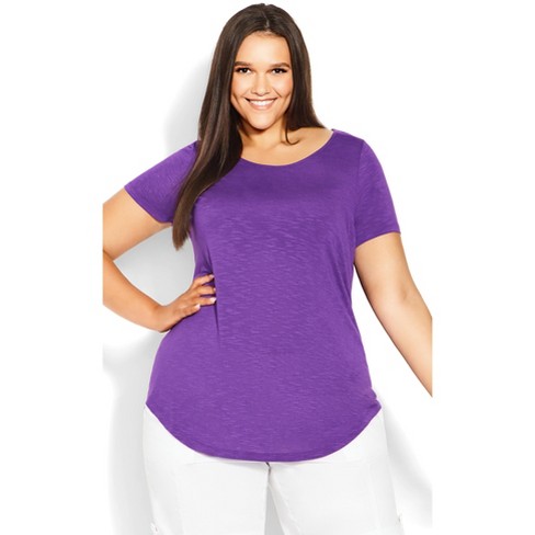 Plus size purple on sale shirt