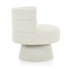 PAGED Modern Swivel Accent Chair, Fabric Barrel Club Chair with Nailhead Trims, Living Room Chair for Bedroom, No Assembly Required - 3 of 4