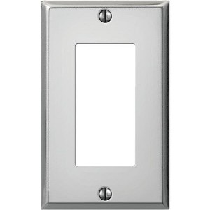 Amerelle PRO 1-Gang Stamped Steel Rocker Decorator Wall Plate, Polished Chrome - 1 of 1