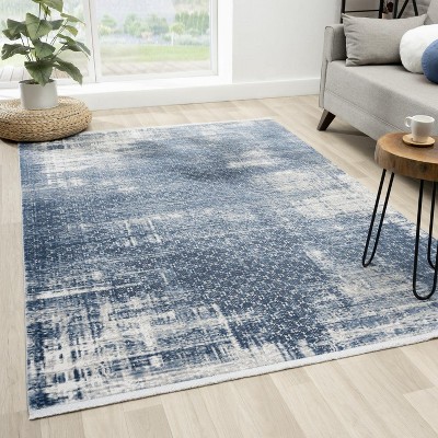 Luxe Weavers Oriental Premium Textured Distressed Fringe Area Rug
