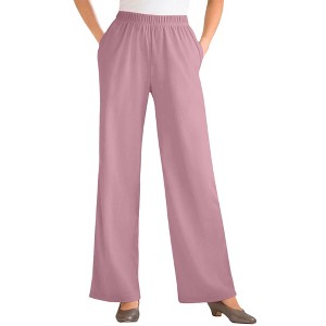 Woman Within Plus Size Tall 7-Day Knit Wide-Leg Pant - 1 of 4