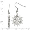 Black Bow Jewelry 22mm Polished Snowflake Dangle Earrings in Stainless Steel - 4 of 4