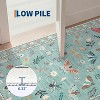8x10 Green Washable Rug, Floral Insect Modern Carpet, Ultra-Soft Non-Slip Low Pile Large Floor Cover for Bedroom, Nursery, Dorm, Living Room - 4 of 4