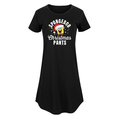 Women's - SpongeBob SquarePants - Christmas Pants Graphic T-shirt Dress
