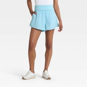 Women's Mid-Rise Foldover Waistband Woven Shorts 2" - JoyLab™ - 1 of 3