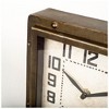 HomeRoots Square  Bronze Toned Metal Desk Table Clock With Traditional Black Numbers And Hands - 4 of 4