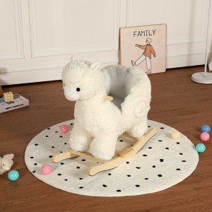 Whisen Toddler Rocking Horse for 1-3 Years Old, Soft Plush Fabric, Safety Belt & Footrests, Steel Frame Support - 1 of 4