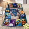 Boersma Moon Owl Flannel Fleece Blanket – 30" x 39" Ultra-Soft Plush Throw Blanket, Cozy Fuzzy Warm Night Owl Design, Cute Owl Lover Gift for Kids - 4 of 4