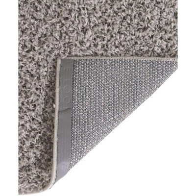 8' Square Cloud Gray Synthetic Shag Area Rug