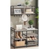 Multifunctional Hall Tree with Coat Rack and Shoe Bench - Entryway Furniture Set with 12 Hooks and 4-Tier Shoe Rack - 2 of 4