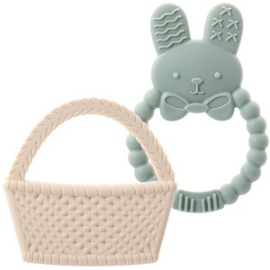 Easter Baby Teether Set Easter Bunny & Easter Basket Silicone Teethers, Cute Teething Toys Perfect Easter Gift Set for Soothing Babies Gums Boy & Girl - 1 of 4