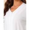 cheibear Women's Waffle 3/4 Sleeves Spa Bathrobe Loungewear Zipper Up One Piece Pajama Robes - 4 of 4