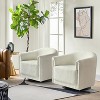 Set of 2 Hugues Modern Comfortable Upholstered Swivel Chair with Sturdy Wooden Base and Dual-layered Armrest | HULALA HOME-IVORY - 2 of 4