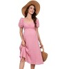 Women's Maternity Dress Puff Sleeve Back Tie Detail Open Back Maxi Dress for Pregnancy Comfortable - 2 of 4