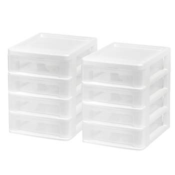 IRIS USA 2 Pack 30qt Plastic Stackable Storage Drawers, Black