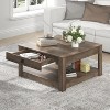 Galano Philia Coffee Table With Drawer - Knotty Oak - 2 of 4