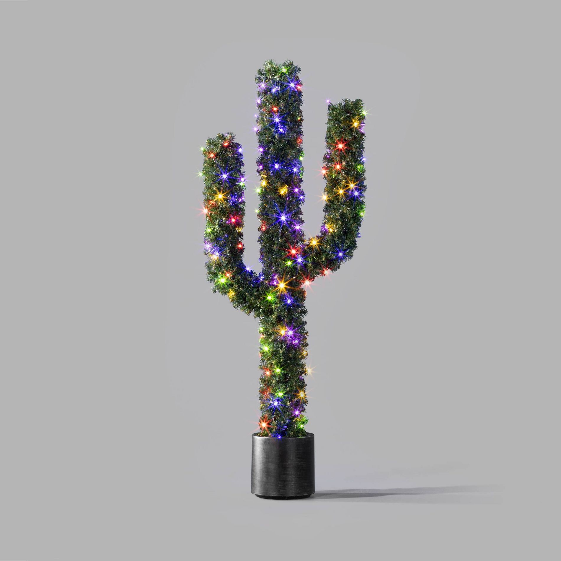 5' Potted Cactus LED Pre-Lit Artificial Christmas Tree Bicolor Lights - Wondershop™