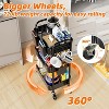 Simple Trending 3 Tier Metal Cart on Wheels, Heavy Duty Rolling Storage Cart with 3 Box and Hooks for Kitchen to Organize Books Snacks Tools, Black - 3 of 4