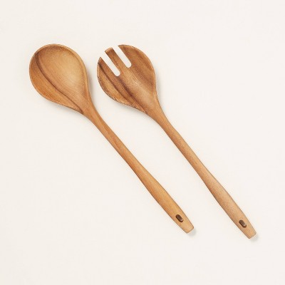 Wood Fork & Spoon Salad Serving Utensils Brown - Hearth & Hand™ with Magnolia