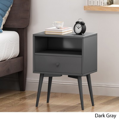Syemin End Tables Narrow Side Table, Living Room Tables, Bedside Table with Drawer, Night Stand, Side Tables Living Room, Gray, 18"*11.8"*23.8"