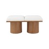 Meridian Furniture,Pavilion Cream Boucle Fabric Bench - 2 of 4