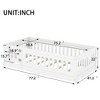 NicBex Twin/Full Size Kids Montessori Bed with Door and Slats,Floor Bed with Arched Fence Design,Toddler bed for Bedroom Playroom,White - 3 of 4