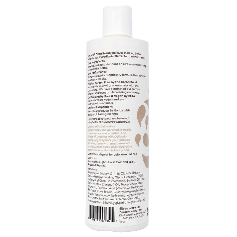 Purezero Coconut Milk Moisturizing Shampoo - 12 fl oz, 3 of 12