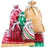 Joyfy 36-Pack Christmas Drawstring Gift Bags, Assorted Sizes Xmas Plastic Bags, Foil Gift Bag for Holiday Present Wrapping Party Decoration - 2 of 4