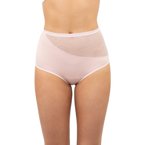 Saalt Leak Proof Period Underwear Regular Absorbency - Soft-Stretch  European Lace High Waist Briefs - Quartz Blush - M