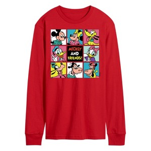 Men's - Disney - Mickey and Friends Grid Long Sleeve Graphic T-Shirt - 1 of 3