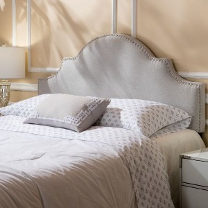 Arched Camel-Back Upholstered Headboard Queen Size with Nailhead Stud Trim, Adjustable Height Full/Queen Beds Headboard -Christopher Knight Home - 1 of 4
