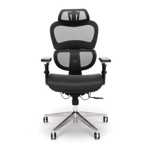 Ergo Office Chair Featuring Mesh Back And Seat With Head Rest