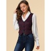 Allegra K Women's Steampunk Dressy Sleeveless Versatile Racerback Suit Vests - 4 of 4