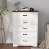 Farmhouse Wooden Chest of Drawers – Tall Dresser with Wide Metal Handles, Storage for Bedroom & Living Room - 2 of 4