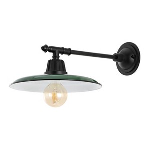 12" 1-Light Bonner Farmhouse Industrial Iron LED Victorian Arm Outdoor Sconce - JONATHAN Y - 1 of 4