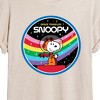 Women's - Peanuts - Snoopy Round Rainbow Space Badge Oversized Graphic T-Shirt - 2 of 4