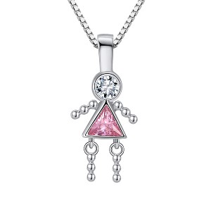 Little Girl or Boy Baby Birthstone Pendant Necklace for Mom or Grandma Ginger Lyne Collection - 1 of 4