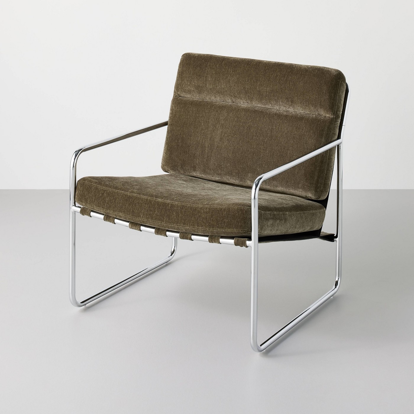 Chrome Frame Sling Accent Chair by Hearth & Hand with Magnolia